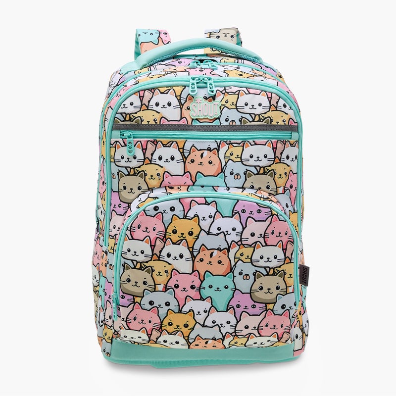 Shout Cat Print Backpack for Kids - Image 1